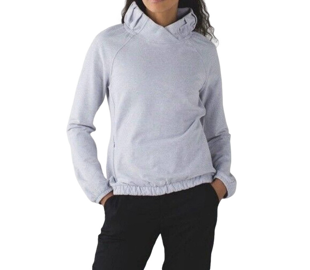 Lululemon After All Pullover Lavender Heathered Cool Breeze Cowl Neck Sz 4